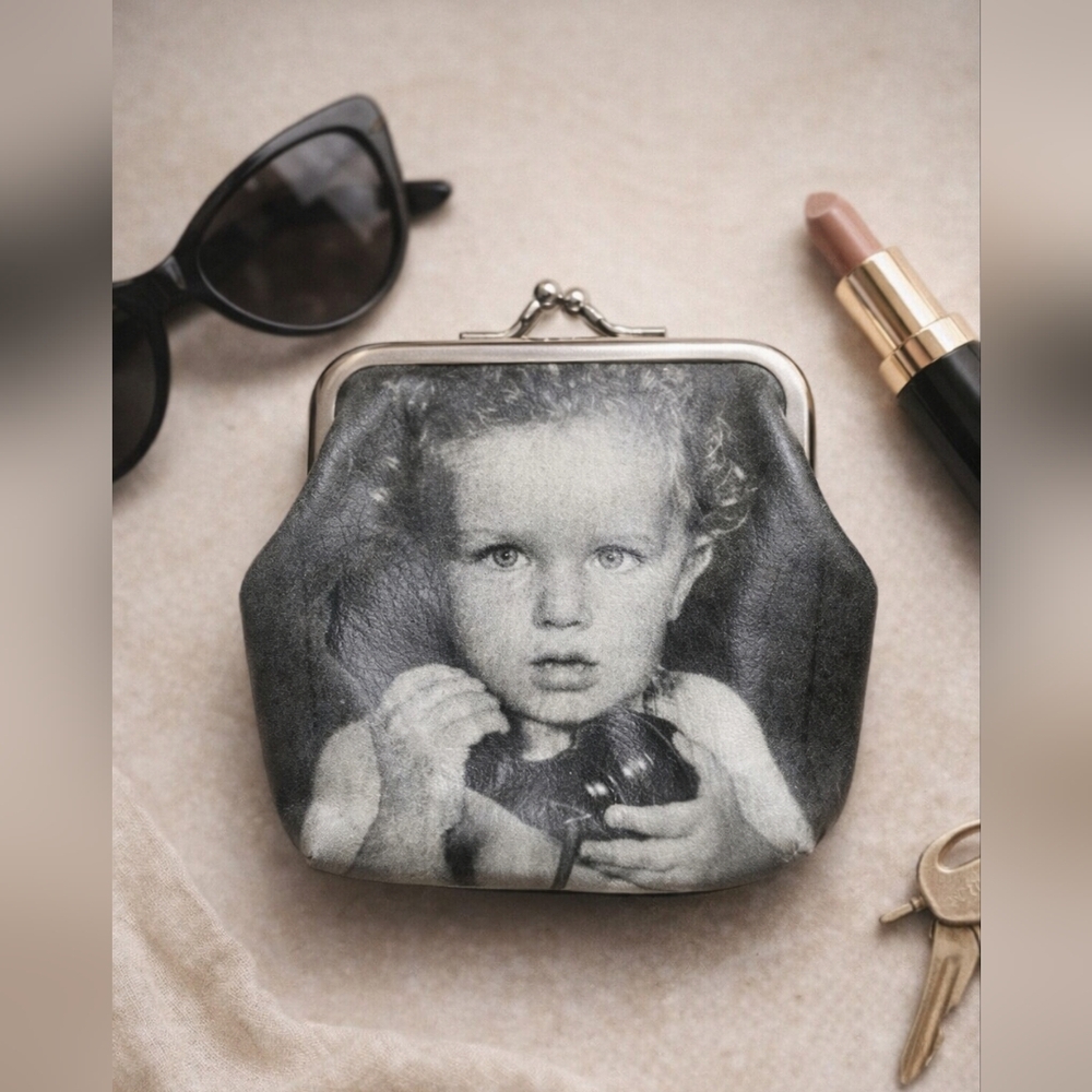Rolfs Vintage Leather Wallet Coin Purse Statement Portrait Print 4×4